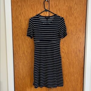 Isabella Oliver Matenity Navy and White Striped Dress